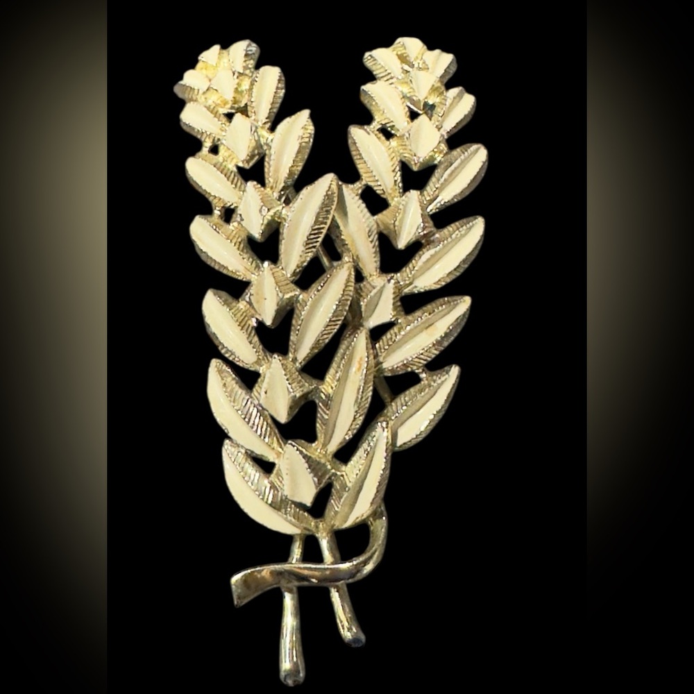 Vintage Coco Gold Leaf Brooch